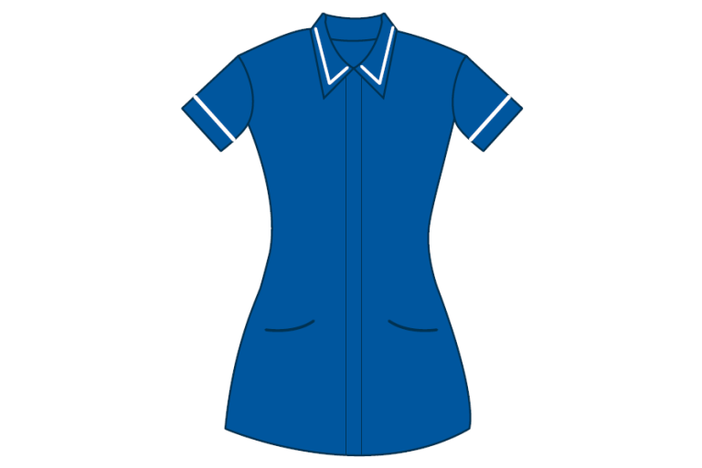Royal blue tunic or dress with white piping