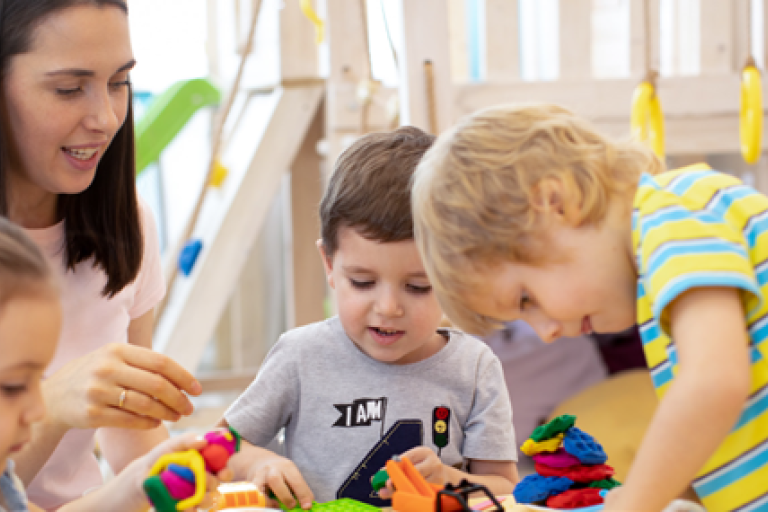 Children with early years worker