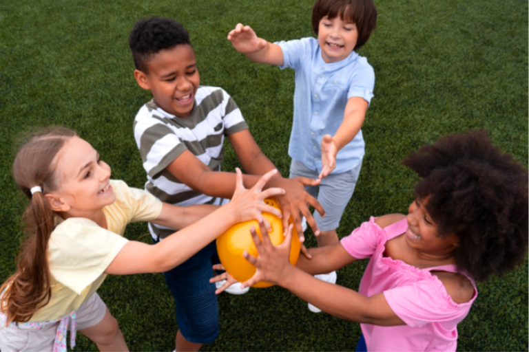 Children playing outside 
