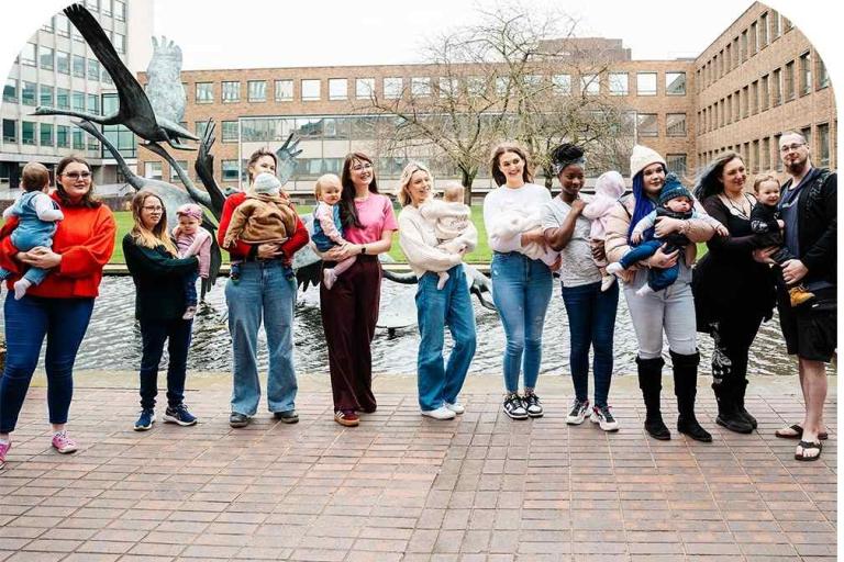 Large group of parents and babies 