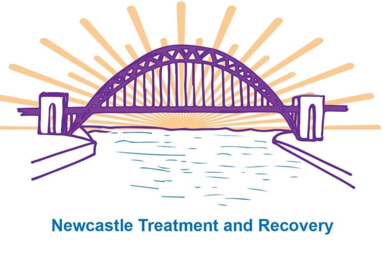 Purple Tyne bridge with setting sun in background