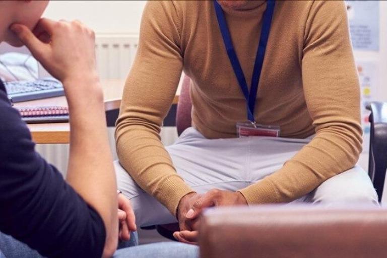 Two men having a meeting in an office