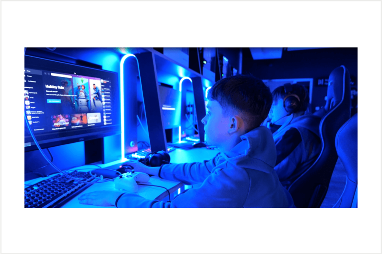 young people in a computer lab