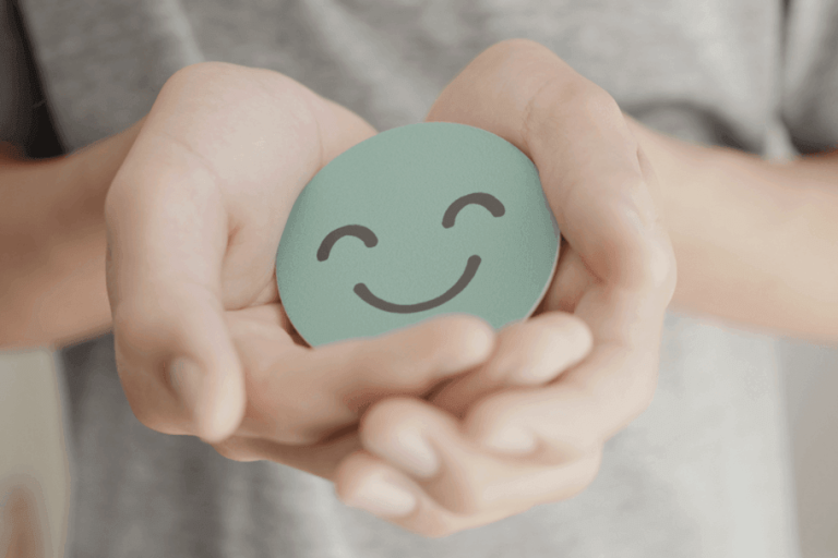 Smiley face in hands