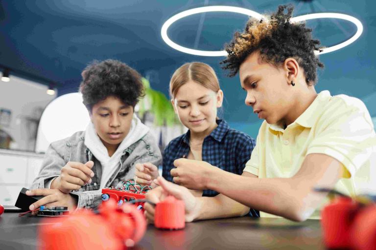 Young people crafting