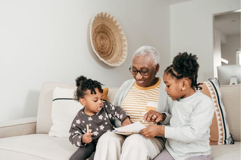 Grandmother with two granddaughters