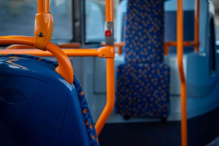 Inside of a bus 