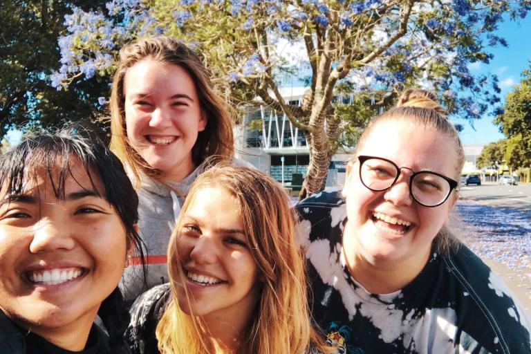 Young people smiling